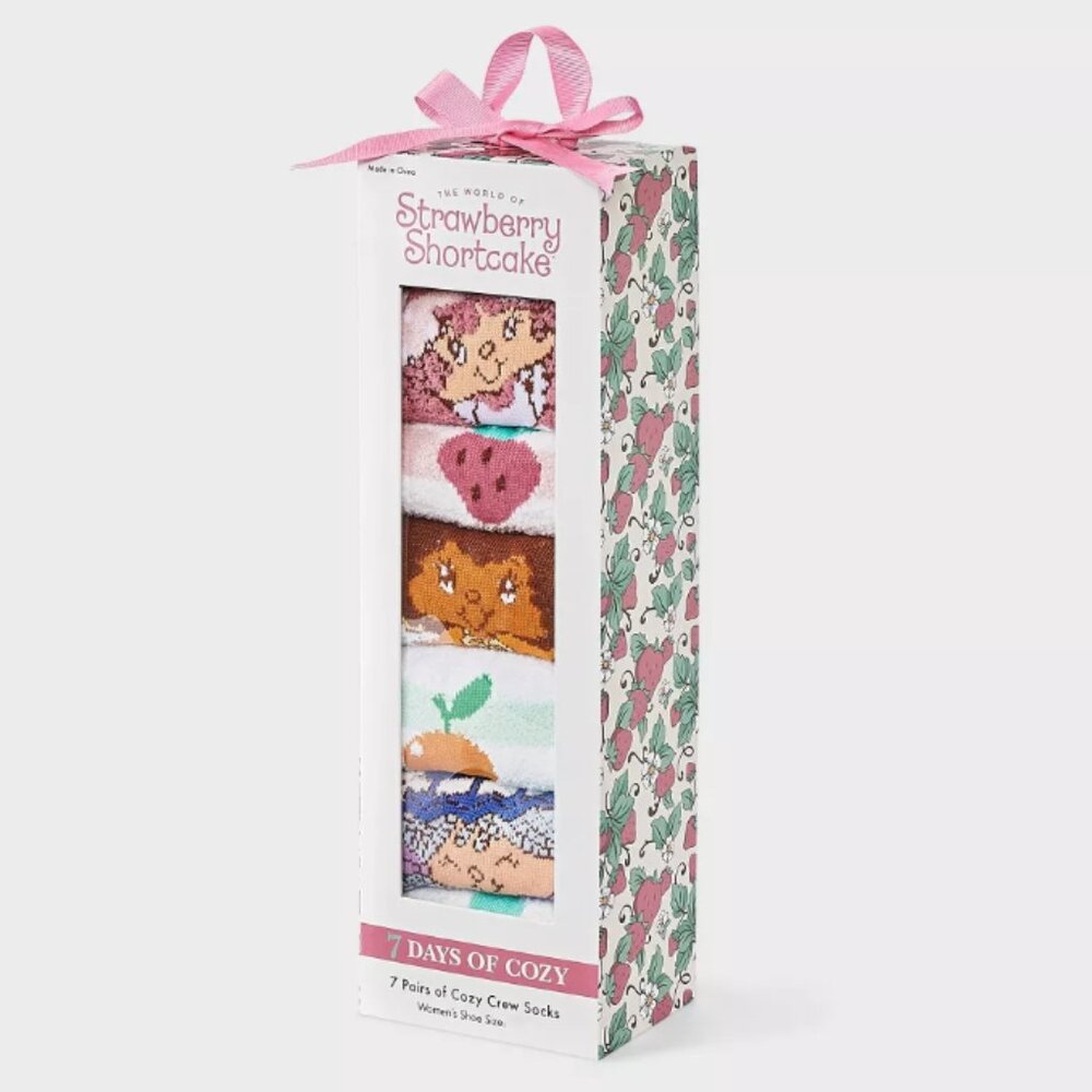 Strawberry Shortcake 7 Days of Cozy Crew Socks Set | NWT & Gift Box